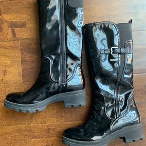 Rockport Patent Leather Tall Boots Black 6.5 M